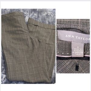 Ann Taylor 8 Black White light Pink Gray Plaid Trousers